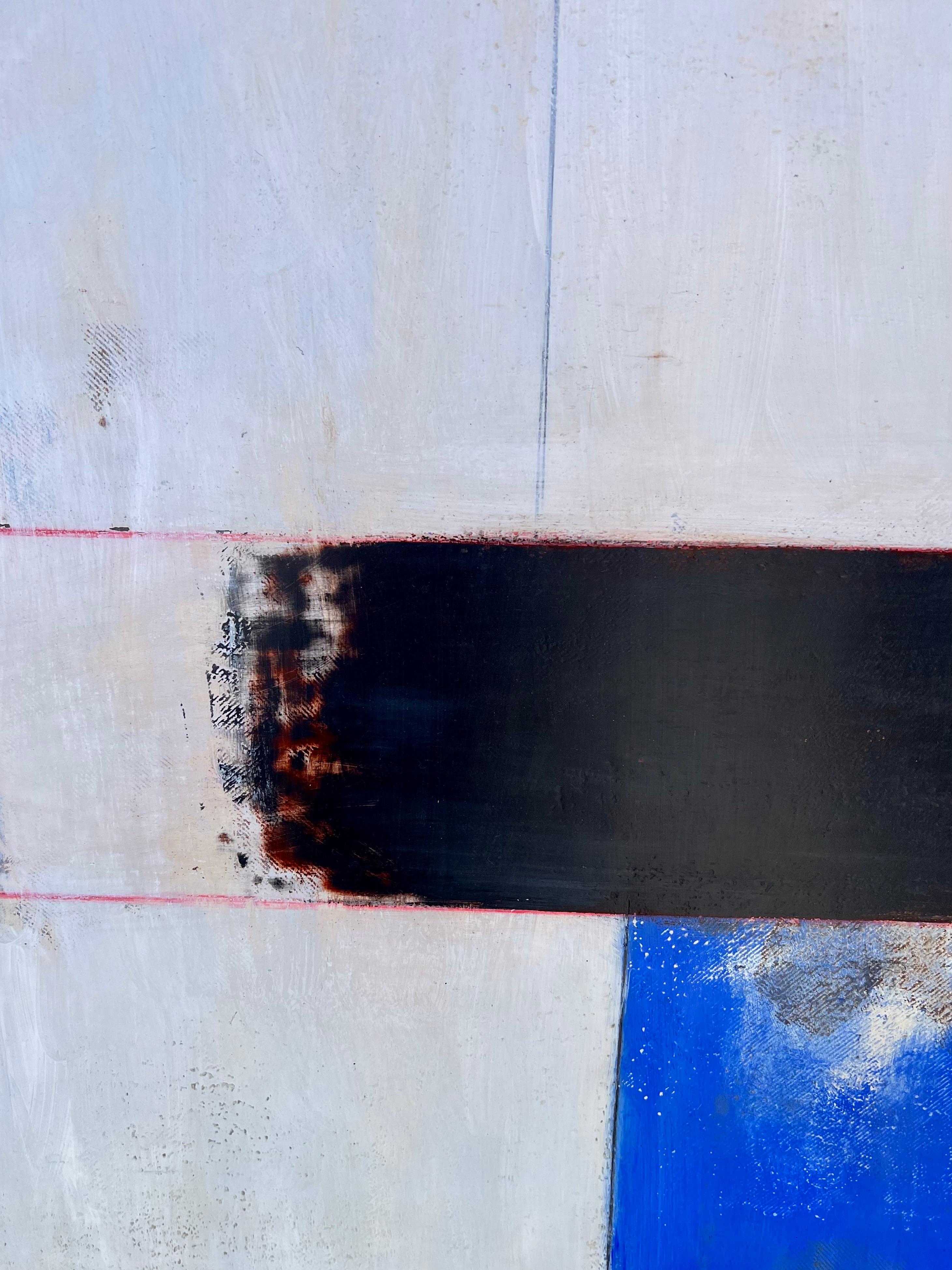 Grande pittura a olio astratta latinoamericana blu Arte messicana Jose Gonzalez Veites in vendita 4