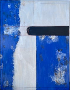 Large Latin American Blue Abstract Oil Painting Mexican Art Jose Gonzalez Veites