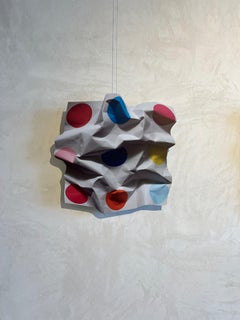 « Damien Hirst (3) », peinture sur aluminium découpé, art cinétique pop, 60 x 60 cm