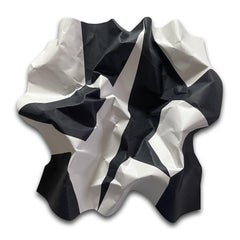 "Lygia Clark (1)", Gemälde auf geschliffenem Aluminium, Trompe l'oeil, Konstruktivismus