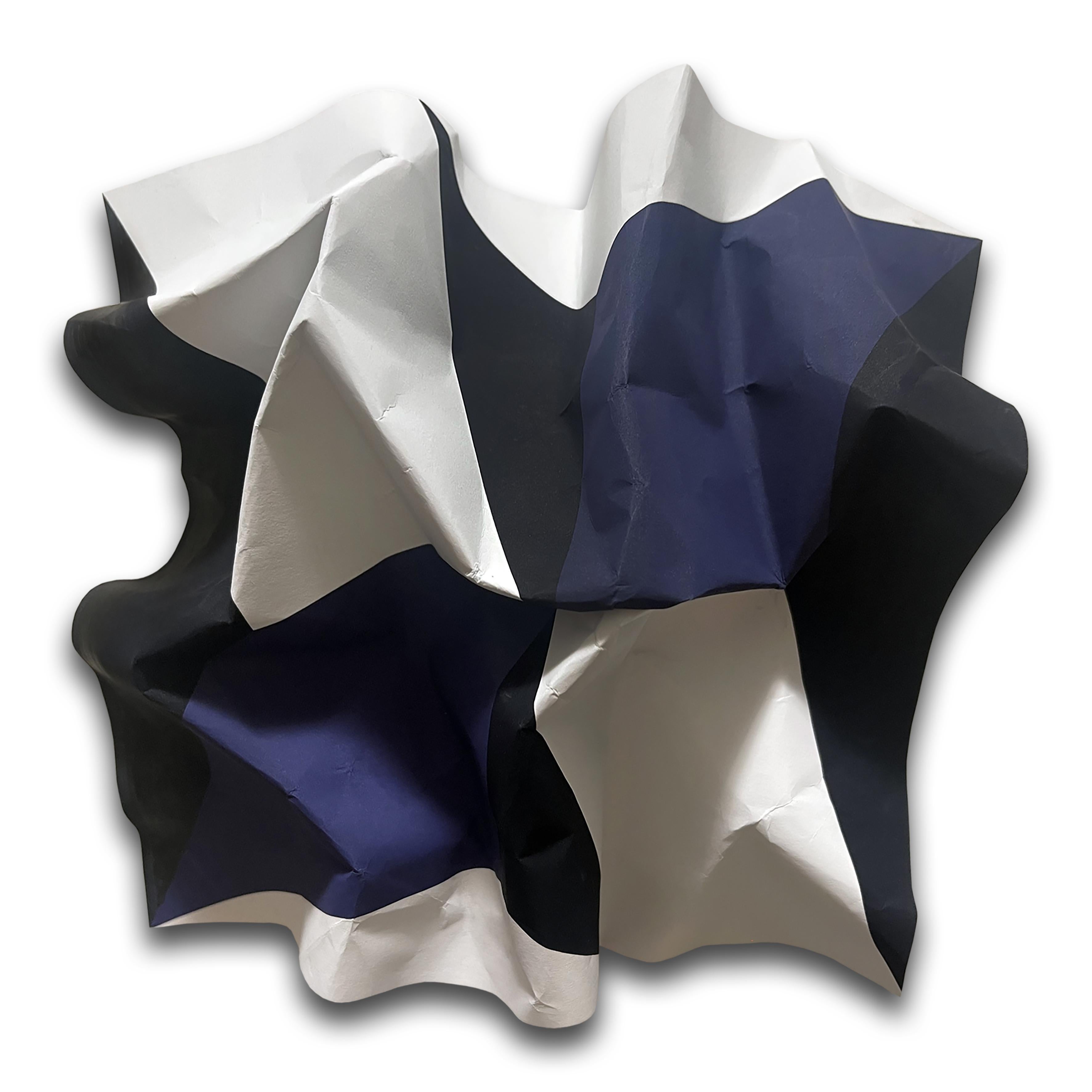 Jose Guedes Abstract Painting – "Lygia Clark (2)", Gemälde auf geschliffenem Aluminium, Trompe l'oeil, Konstruktivismus