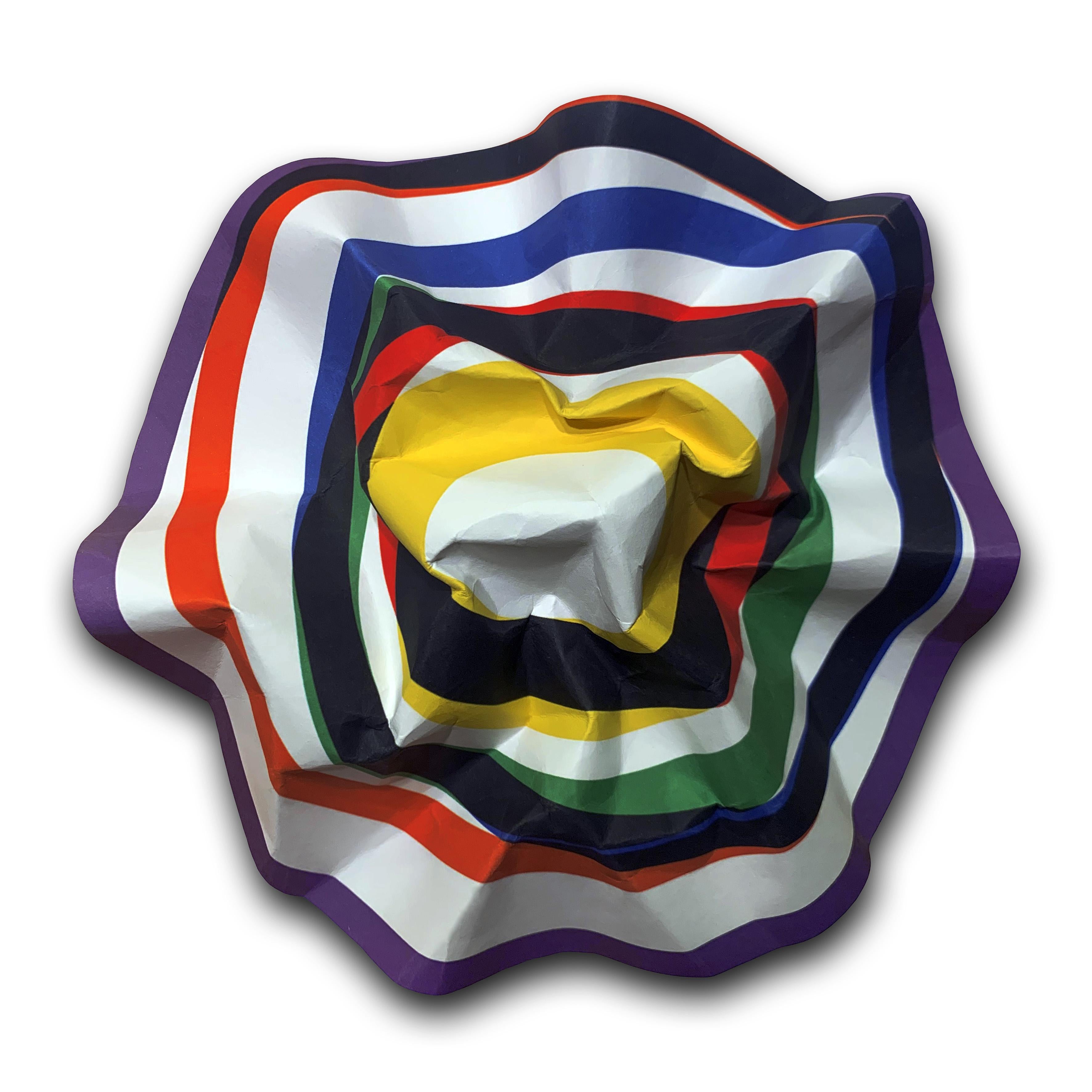 "Max Bill (1)", Peinture sur aluminium découpé, Trompe l'Oeil, Constructivisme