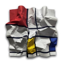 "Piet Mondrian (1) Painting on cut aluminium, Conceptual art