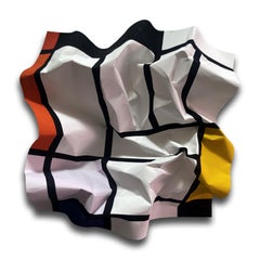"Piet Mondrian (3)  Painting on cut aluminium, Kinetic art