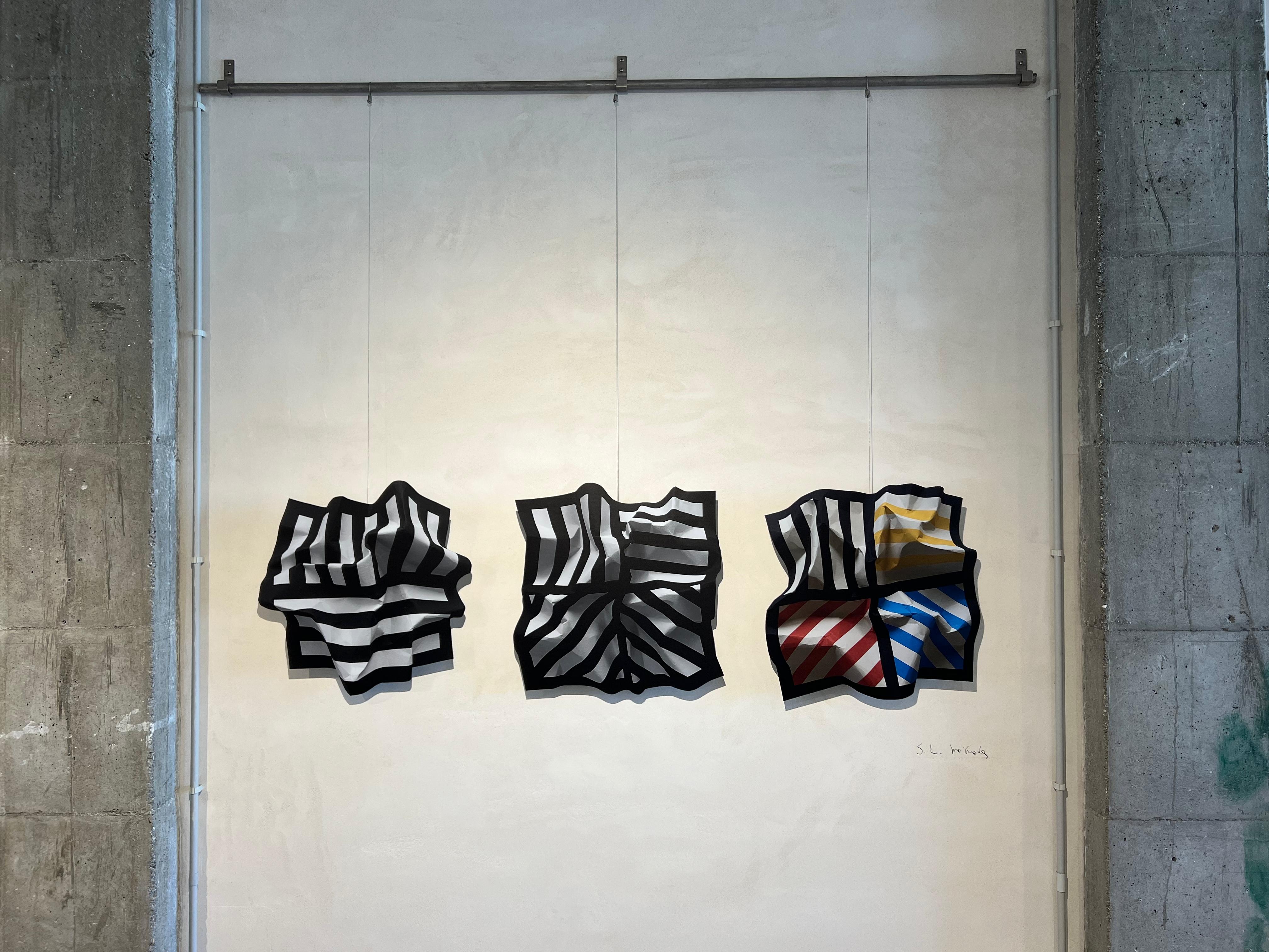 « Sol LeWitt (2) », peinture sur aluminium découpé, art cinétique pop, 60 x 60 cm - Print de Jose Guedes