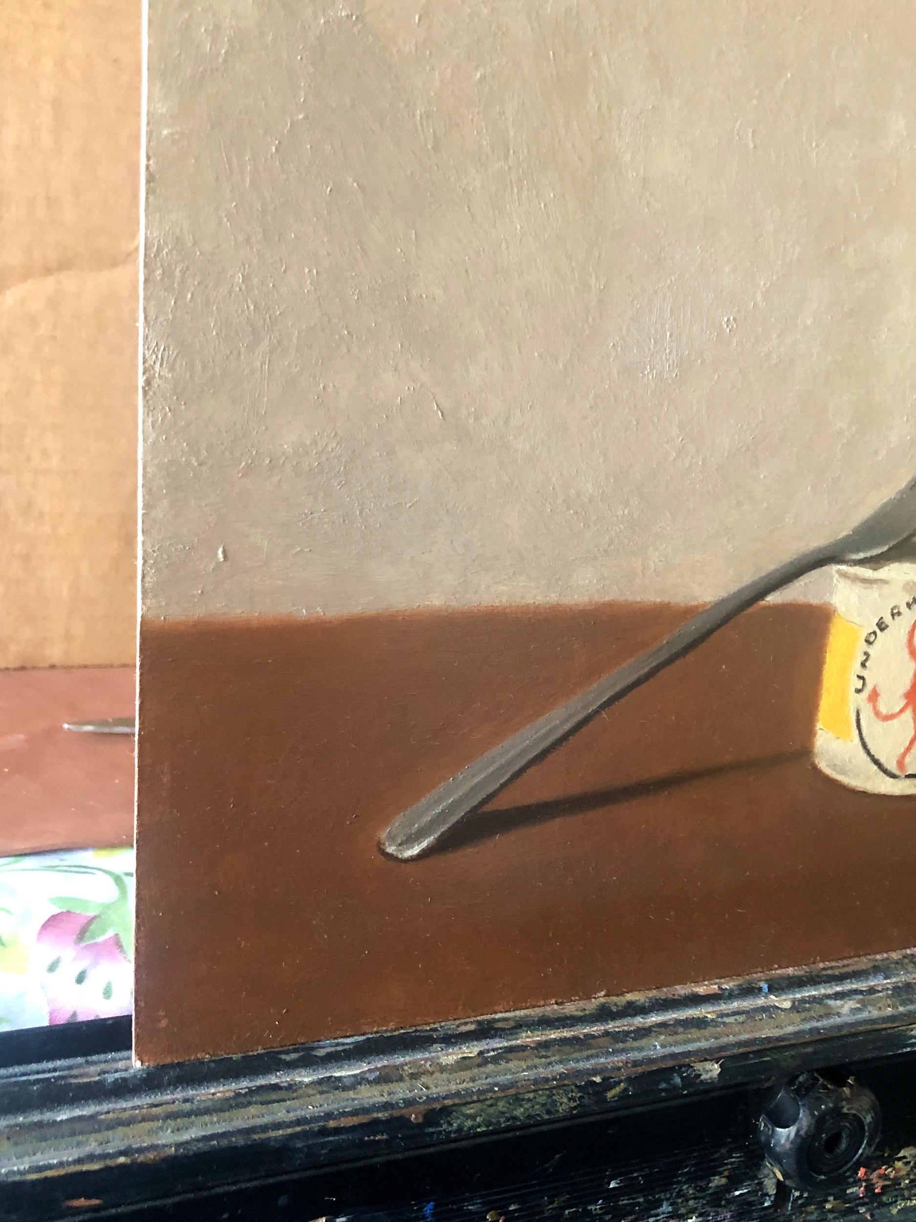 <p>Artist Comments<br />Artist Jose H. Alvarenga displays a fork, a canned good, and habanero sauce in a vintage still life setup. 