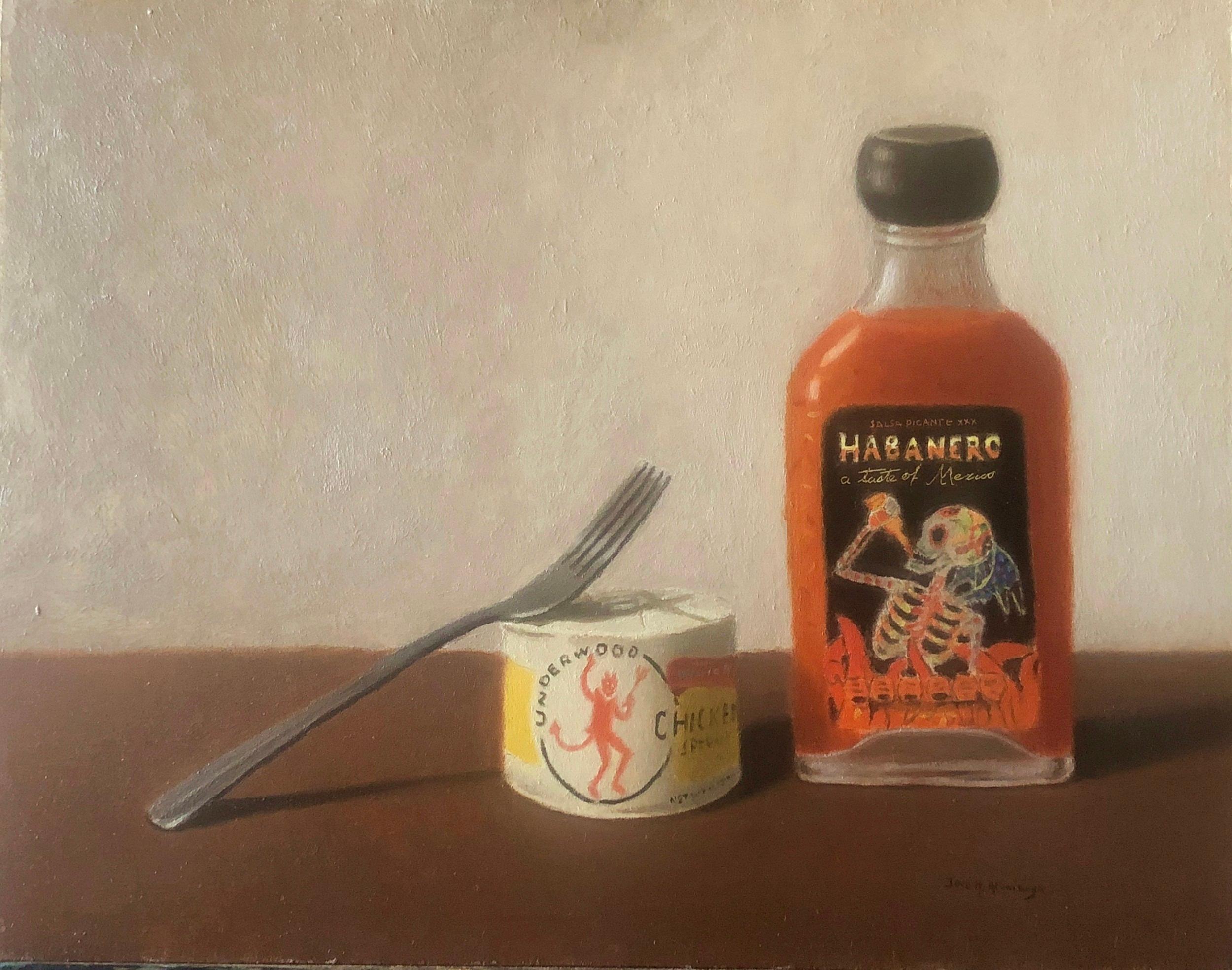 Jose H. Alvarenga Still-Life Painting - Extra Hot Snack, Oil Painting