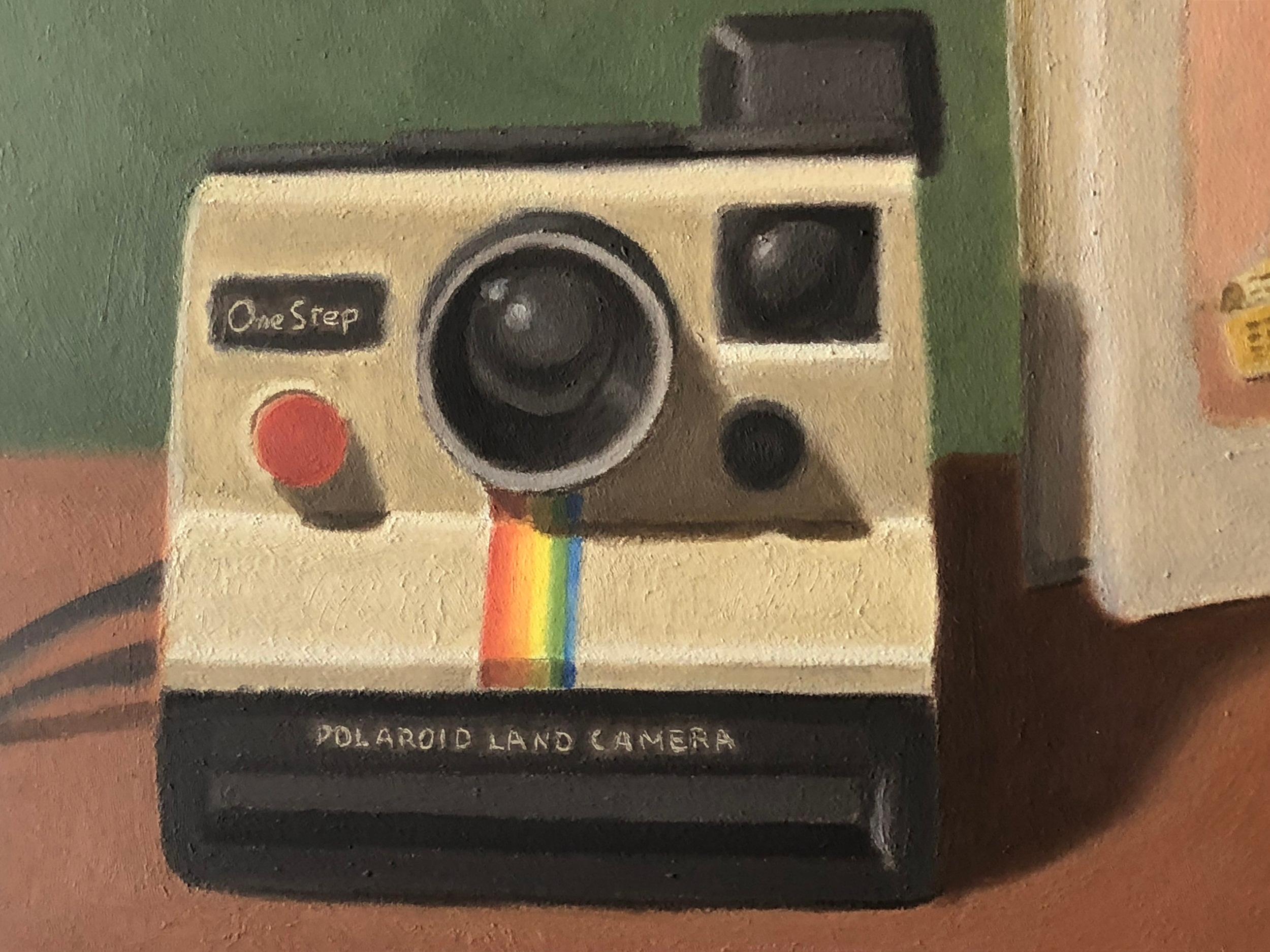 painted polaroid camera