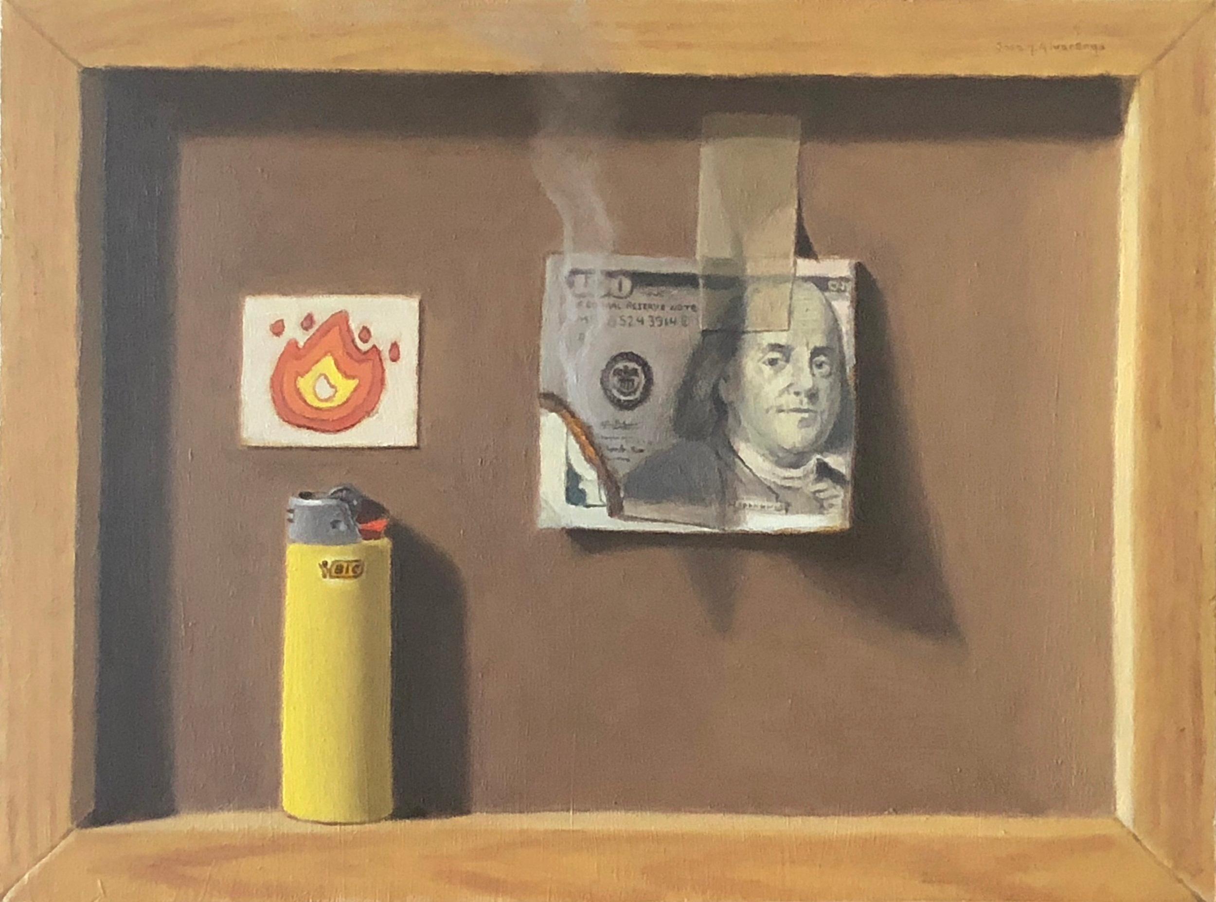 Money to Burn!, Oil Painting - Art by Jose H. Alvarenga