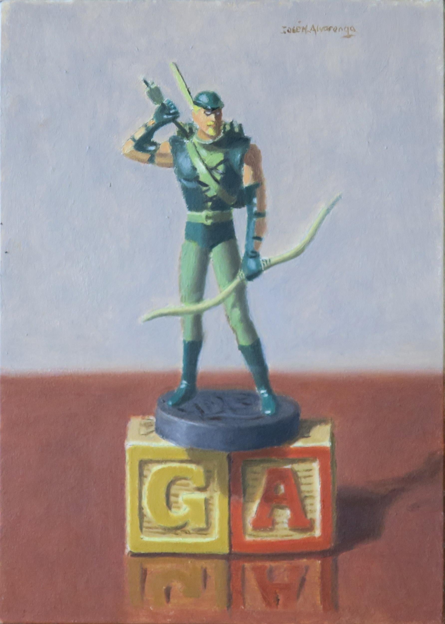Jose H. Alvarenga Still-Life Painting - The Green Arrow, Oil Painting