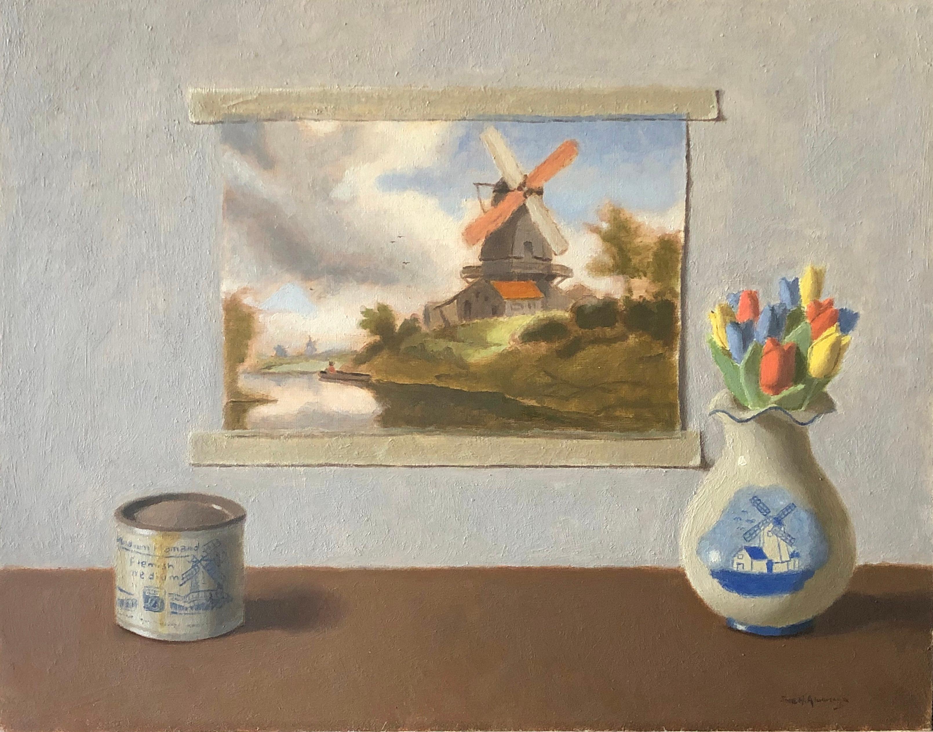 Windmills 2, Oil Painting