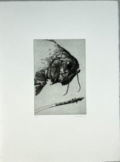 Spanischer 1986 signierter Original-Kunstdruck in limitierter Auflage, Radierung 15x11 in.