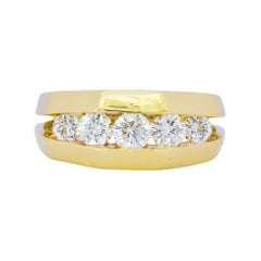 Jose Hess 0.91 Carat Diamond 14 Karat Gold Unisex Band Ring