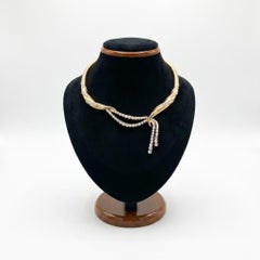 Jose Hess 12ct Diamond Drop 18k Gelbgold Kragen Aussage Halskette