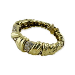 Jose Hess Bracelet jonc en or jaune 14 carats avec diamants de 6 carats