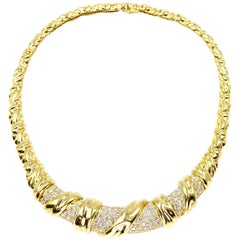 Jose Hess 18 Karat and Diamond Choker Necklace Vintage Jose Hess 18 Karat and Diamond Choker Necklace