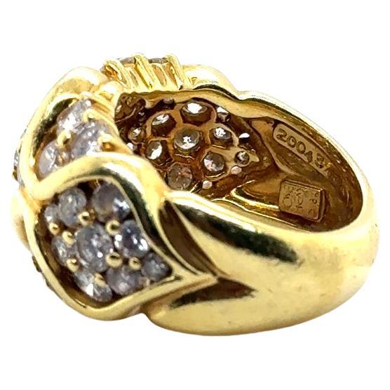 Round Cut Jose Hess 18 Karat Wide Band Diamond Unique Ring 4.50 Carat For Sale