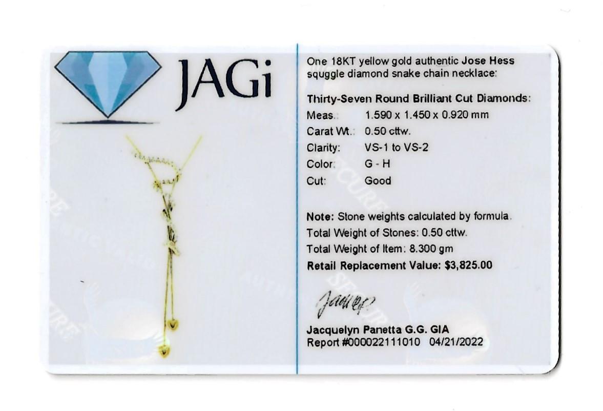 Jose Hess 18 Karat Gelbgold Tropfen-Halskette mit Herzen und Diamanten im Schnörkeln im Angebot 7