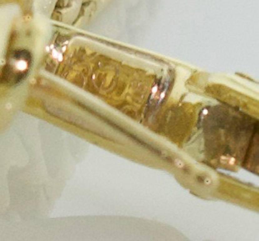 Jose Hess 18 Karat Diamond Dangling Earrings in Yellow Gold In Excellent Condition In Wailea, HI