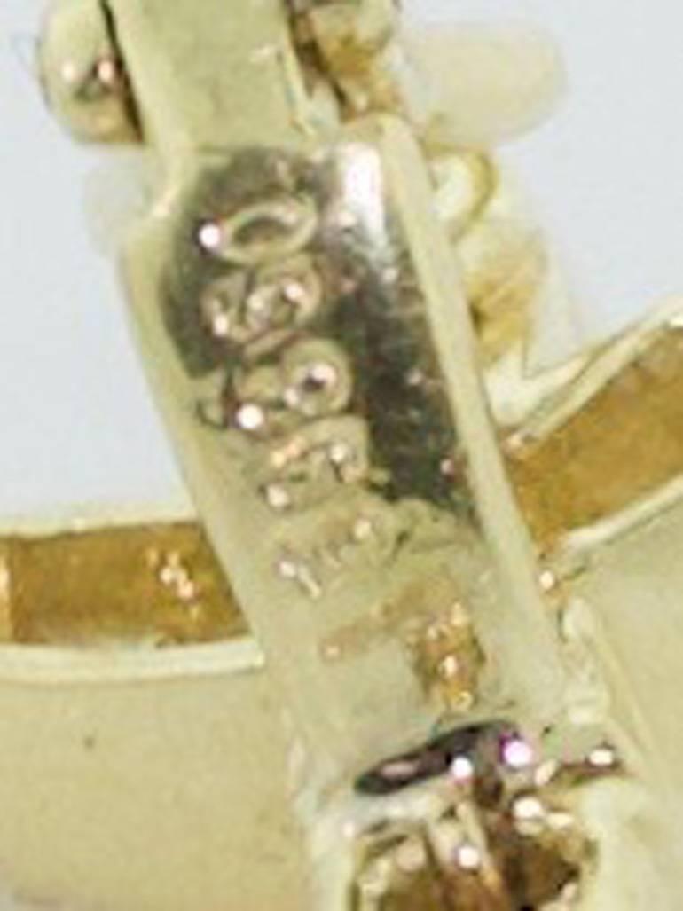Women's or Men's Jose Hess 18 Karat Diamond Dangling Earrings in Yellow Gold