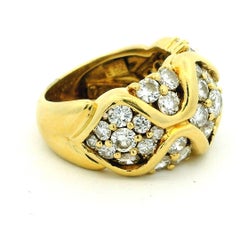 Anello a forma di bomba di diamanti in oro 18 carati VS F-G di Jose Hess, anni '90