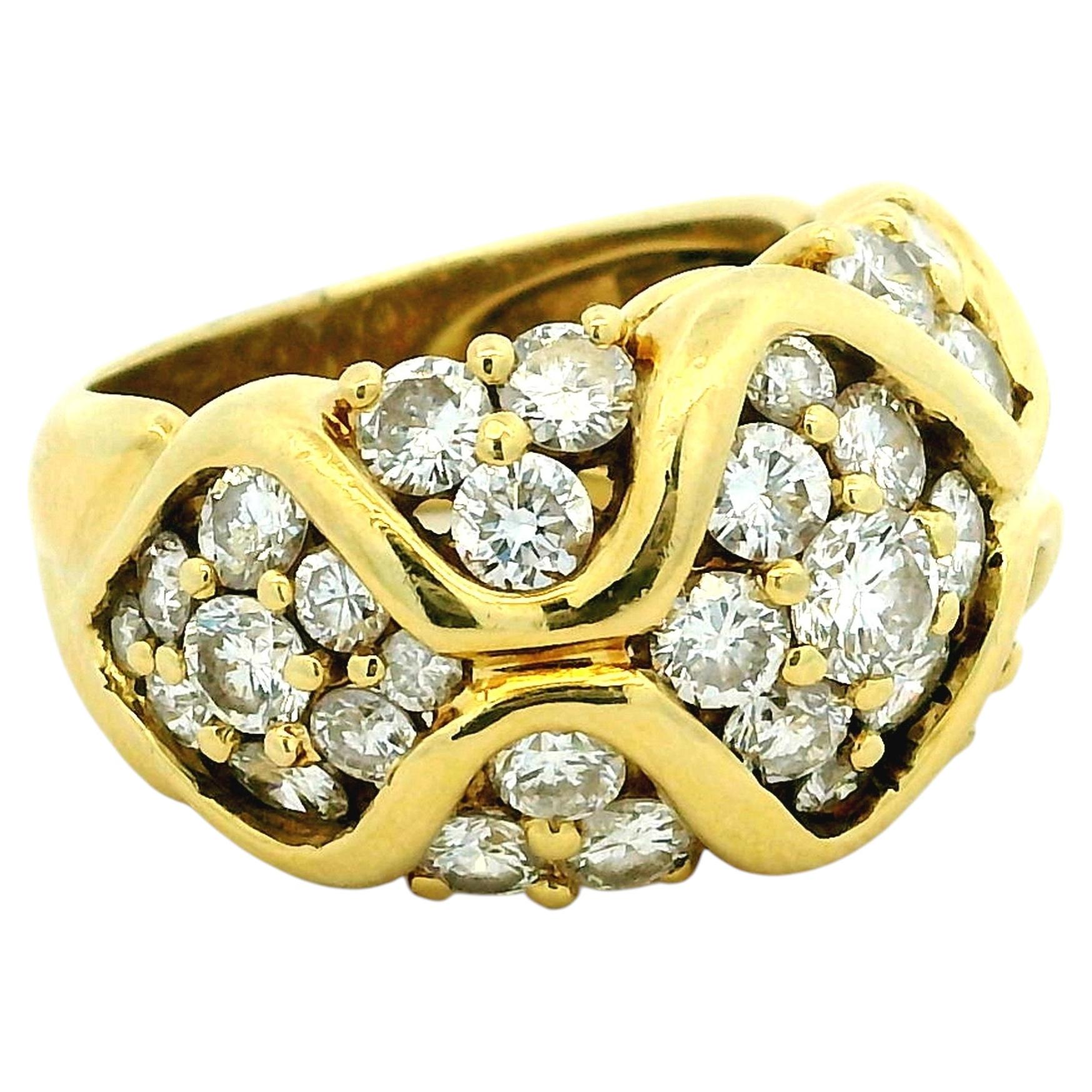 Jose Hess Anillo Bomba de Diamantes de Oro de 18 K 4,5 Quilates VS F-G, Años 90 en venta