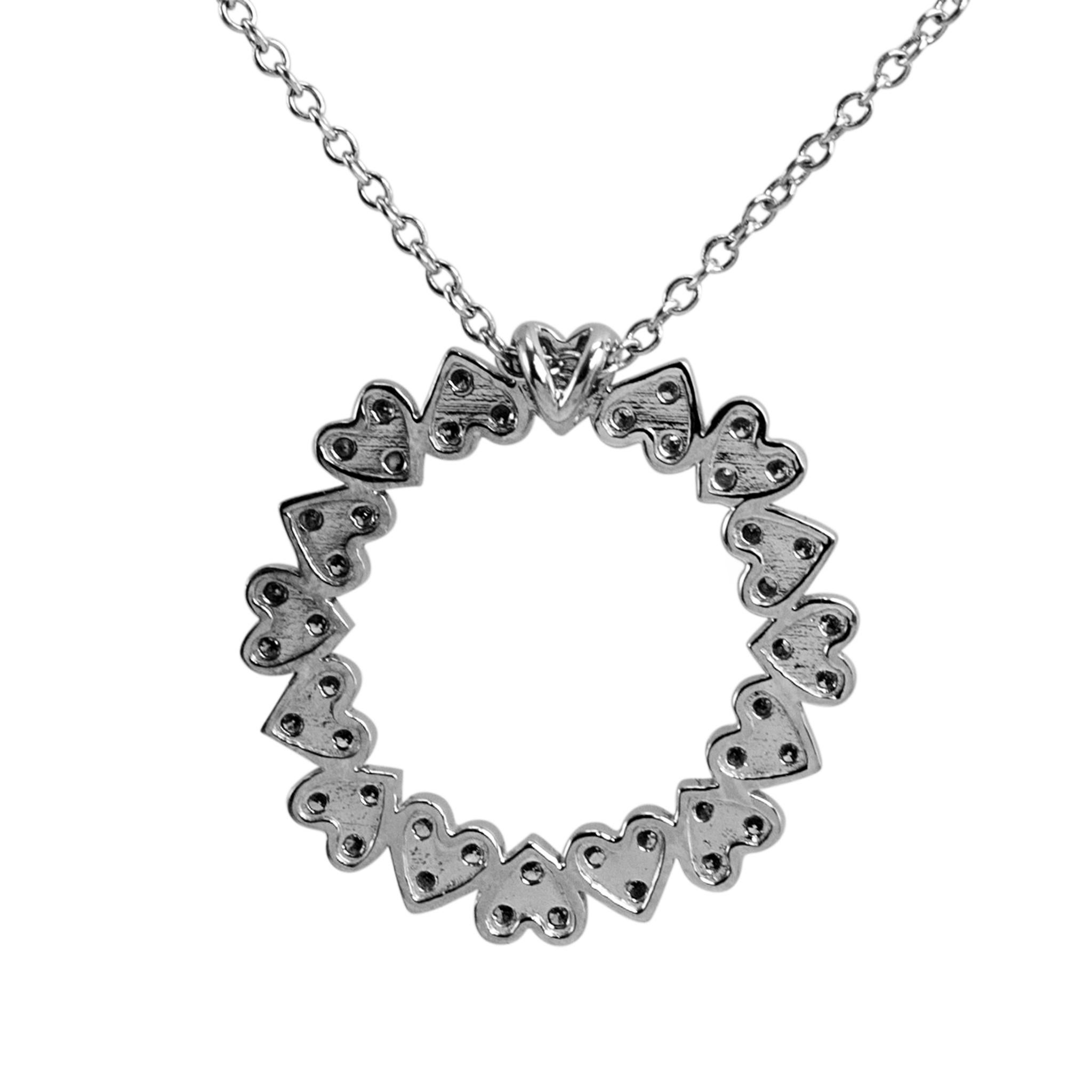 Jose Hess 18K White Gold Diamond Circle Pendant Necklace For Sale 1