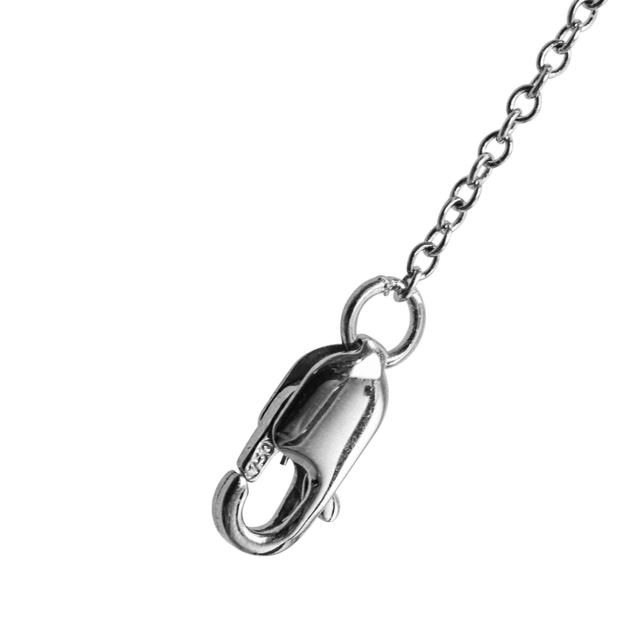 Jose Hess 18K White Gold Diamond Circle Pendant Necklace For Sale 2