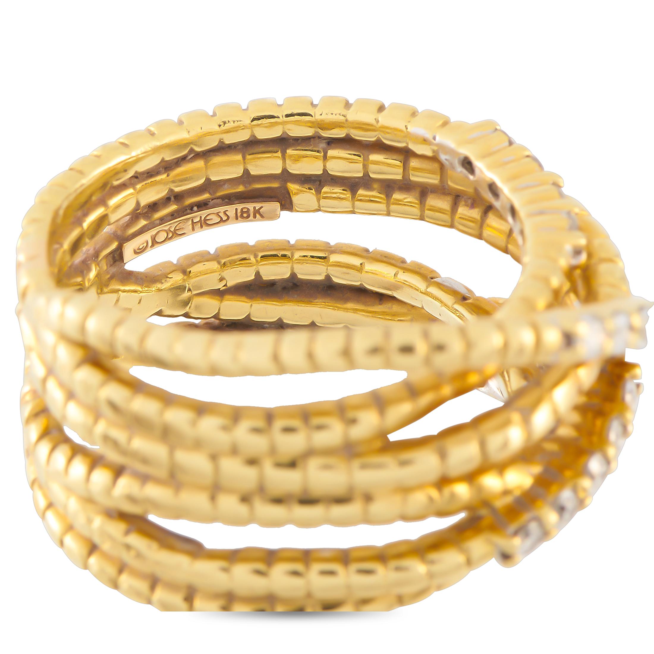 Jose Hess 18K Yellow Gold 0.60ct Diamond Ring In Excellent Condition In Southampton, PA