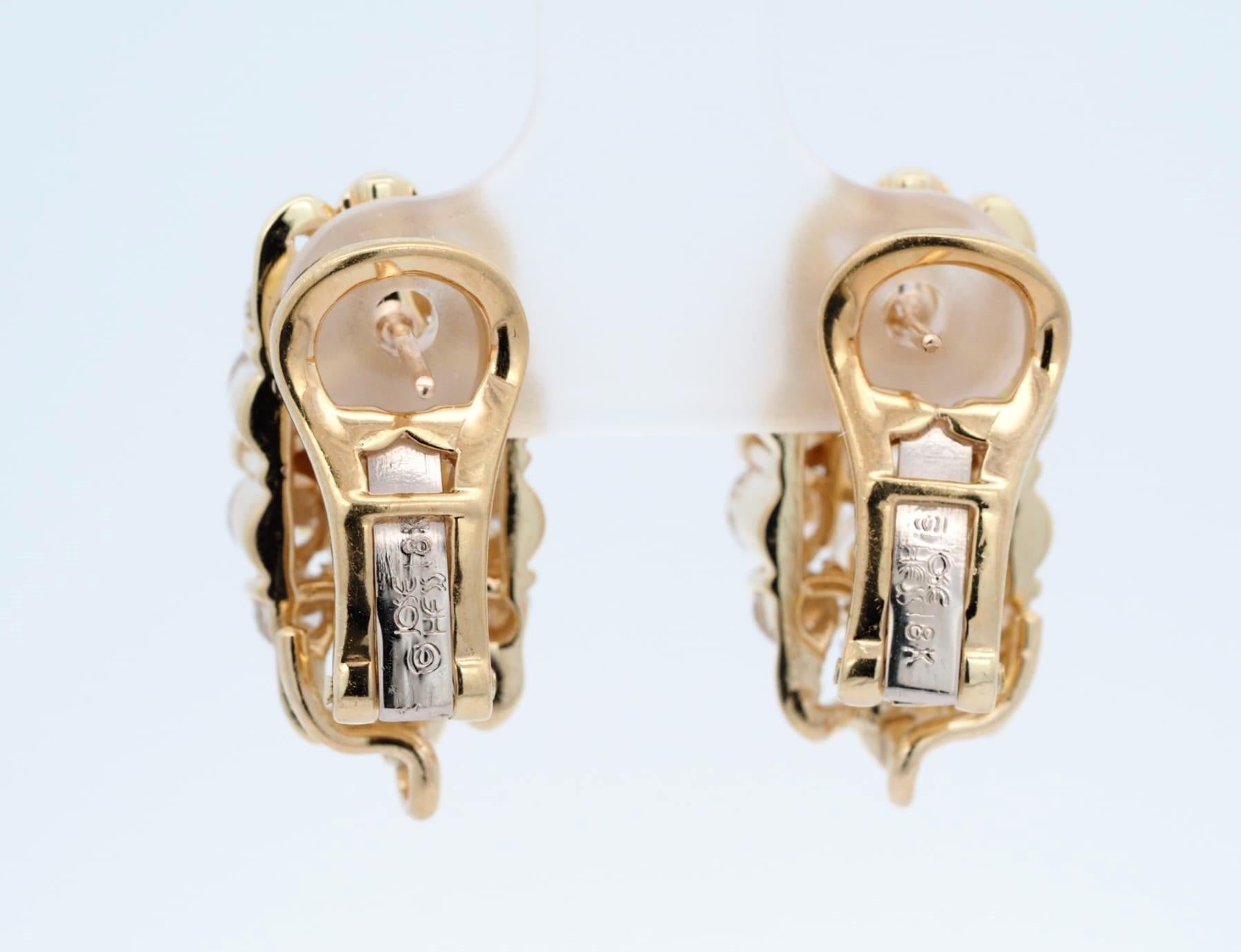 Jose Hess 18K Yellow Gold 3.4 ct Round Cut Diamond Earrings In Excellent Condition For Sale In Addison, TX