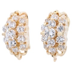 Jose Hess 18K Yellow Gold 3.4 ct Round Cut Diamond Earrings