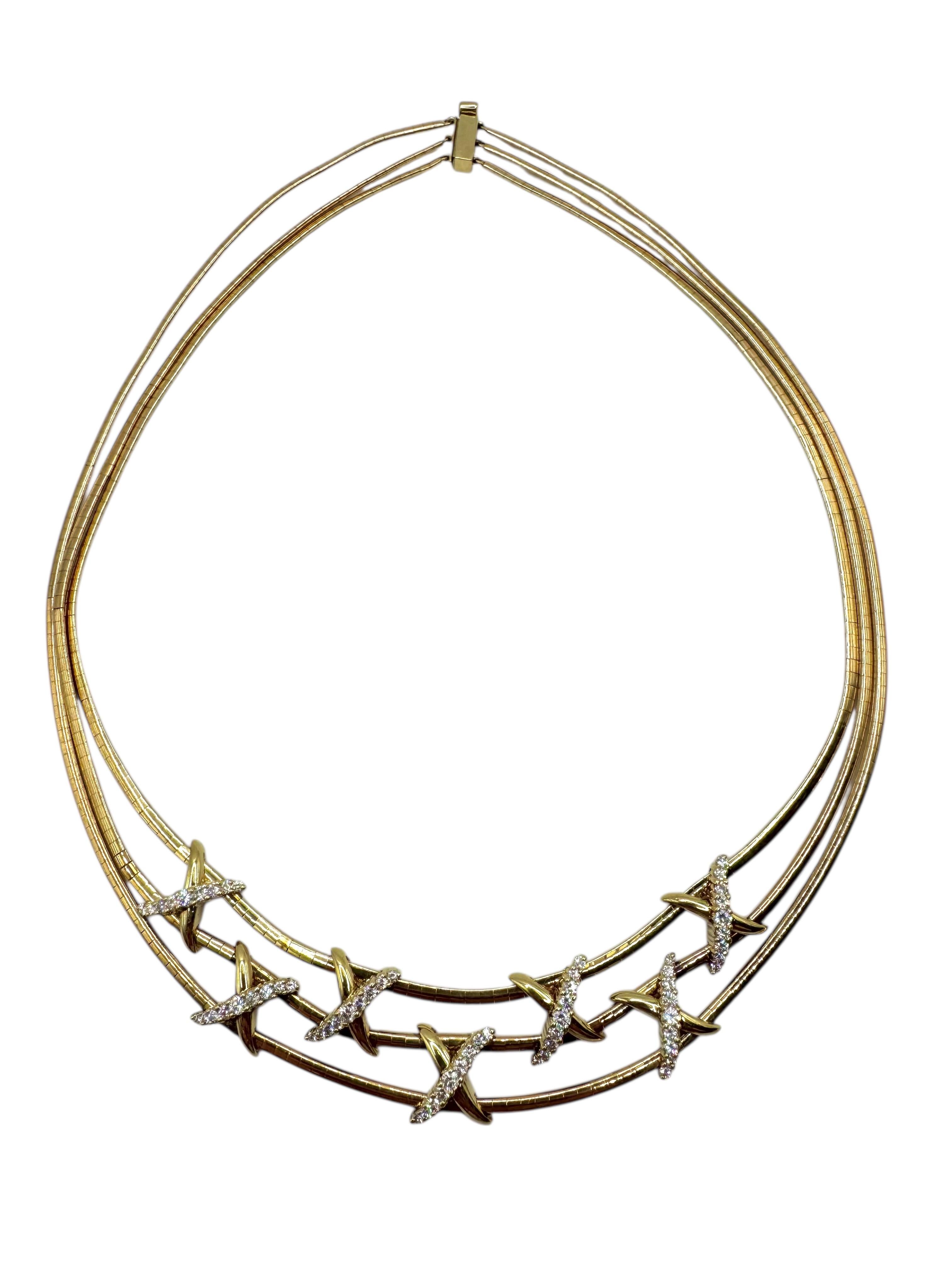 Collar de diamantes de oro amarillo de 18 quilates Jose Hess en venta 1