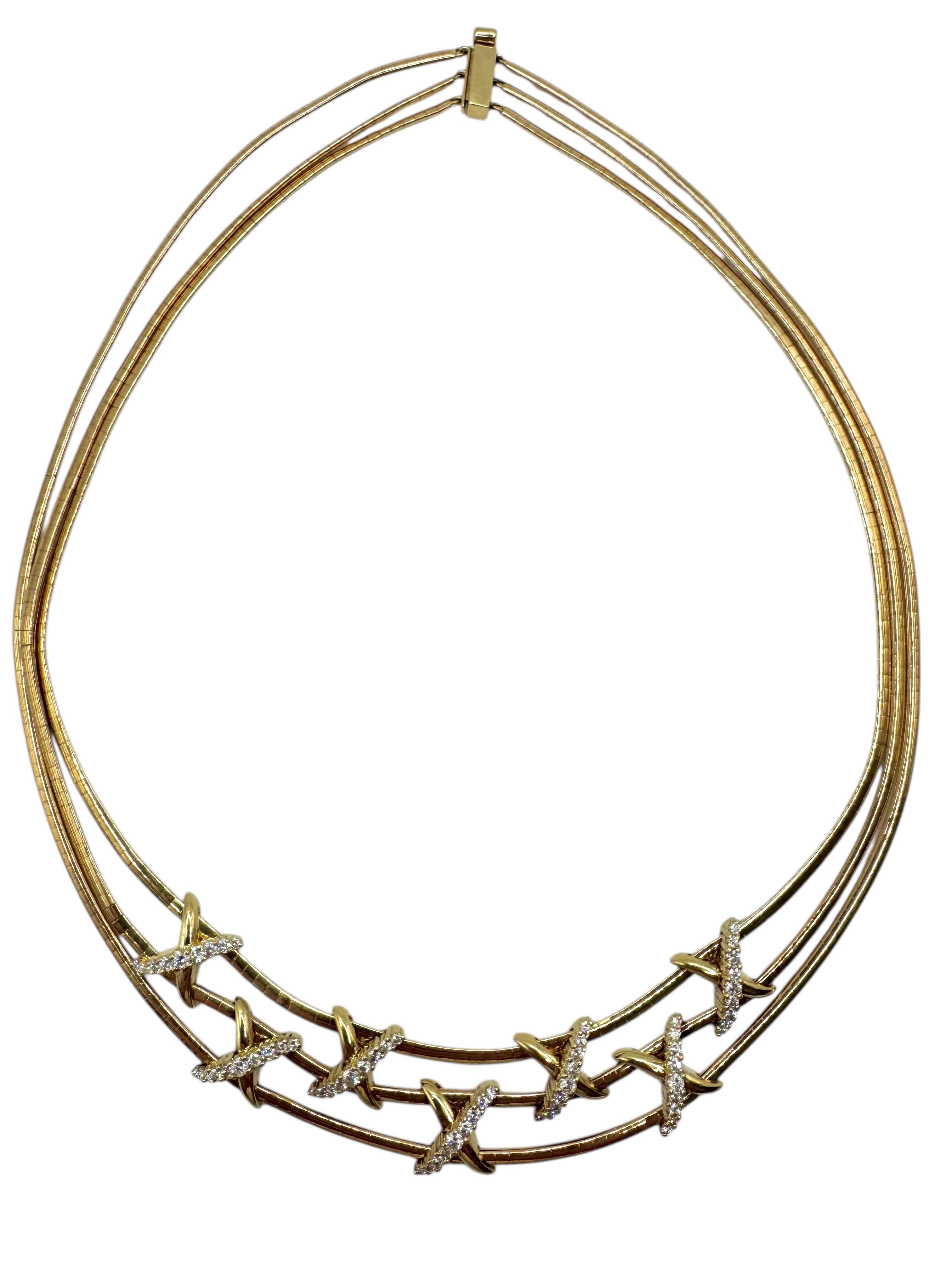 Collar de diamantes de oro amarillo de 18 quilates Jose Hess en venta 2