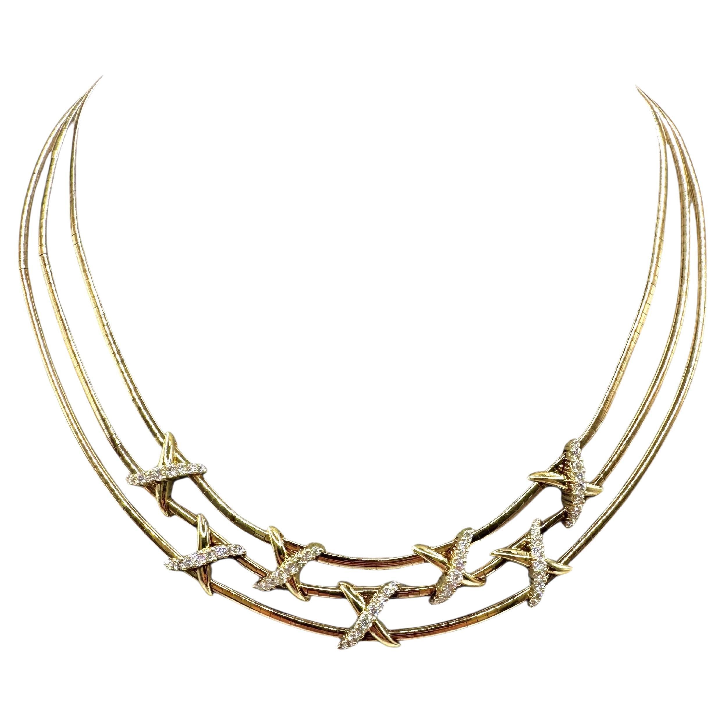 Jose Hess 18K Yellow Gold Diamond Collar Necklace