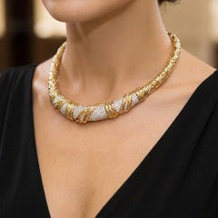 Jose Hess 18K Yellow Gold Diamond Graduated Collar Necklace