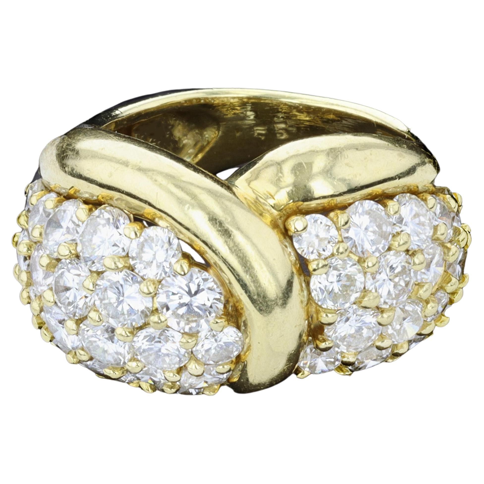 Jose Hess Bague fantaisie en or jaune 18 carats avec diamants