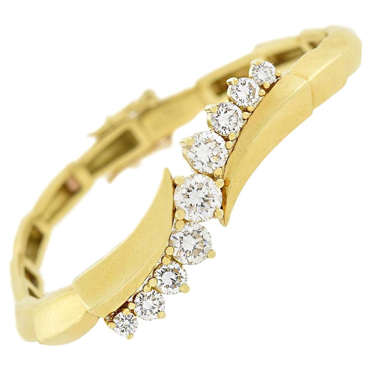 Jose Hess Bracelet à maillons articulés en or 18 carats et diamants de 2,50 carats en vente