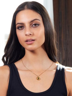 Collana con ciondolo a cuore in oro giallo 14 carati con diamante di Jose Hess del 2000