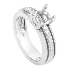 Jose Hess, .60 Carat Platinum and Diamond Pave Engagement Ring Mounting