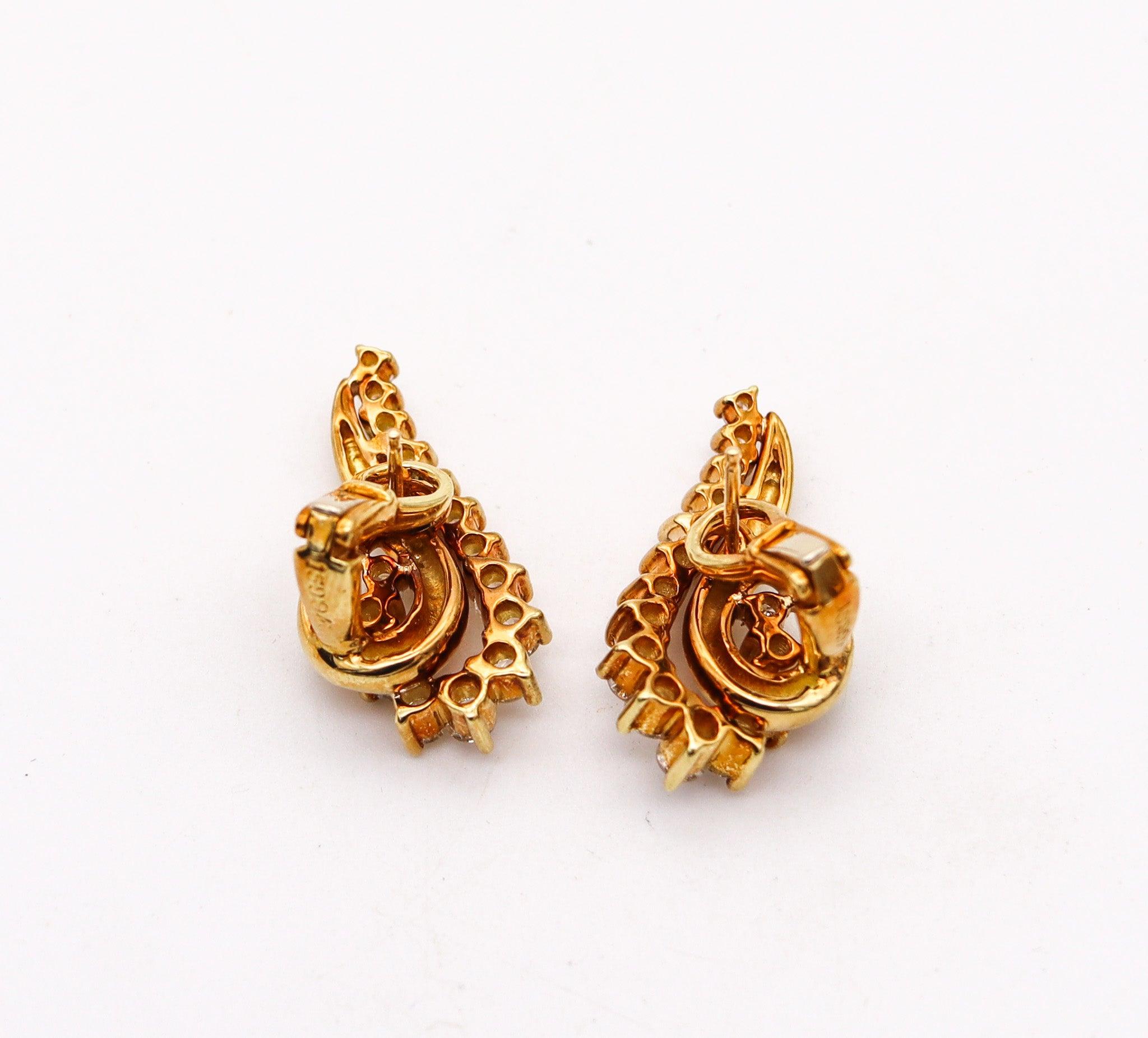 Pendientes de clip JOSE HESS de oro amarillo de 18 quilates con 1,80 quilates de diamantes en venta 1
