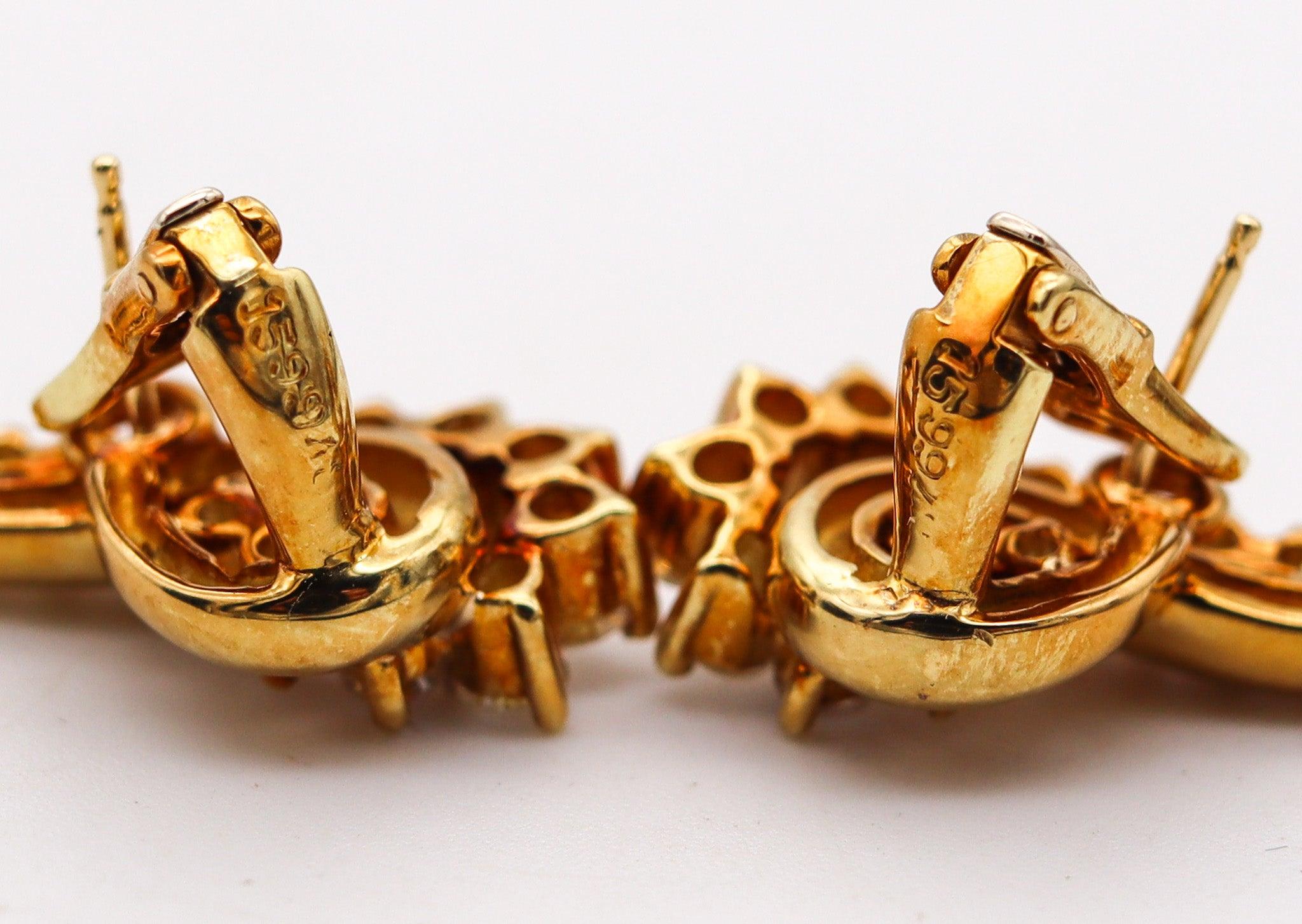 Pendientes de clip JOSE HESS de oro amarillo de 18 quilates con 1,80 quilates de diamantes en venta 2