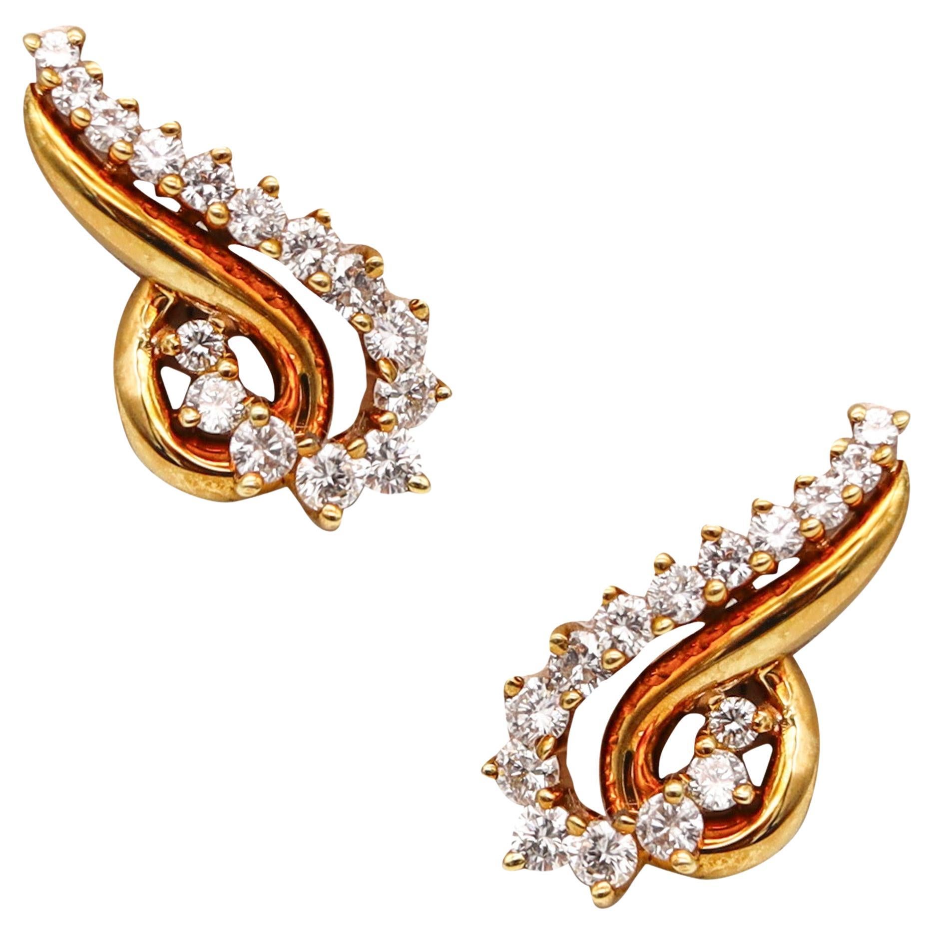 Pendientes de clip JOSE HESS de oro amarillo de 18 quilates con 1,80 quilates de diamantes en venta