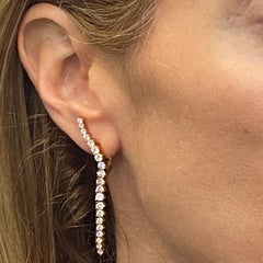 Jose Hess Diamond 18 Karat Yellow Gold Drop Lever-Back Earrings