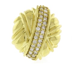 Jose Hess Diamond and Gold Earrings