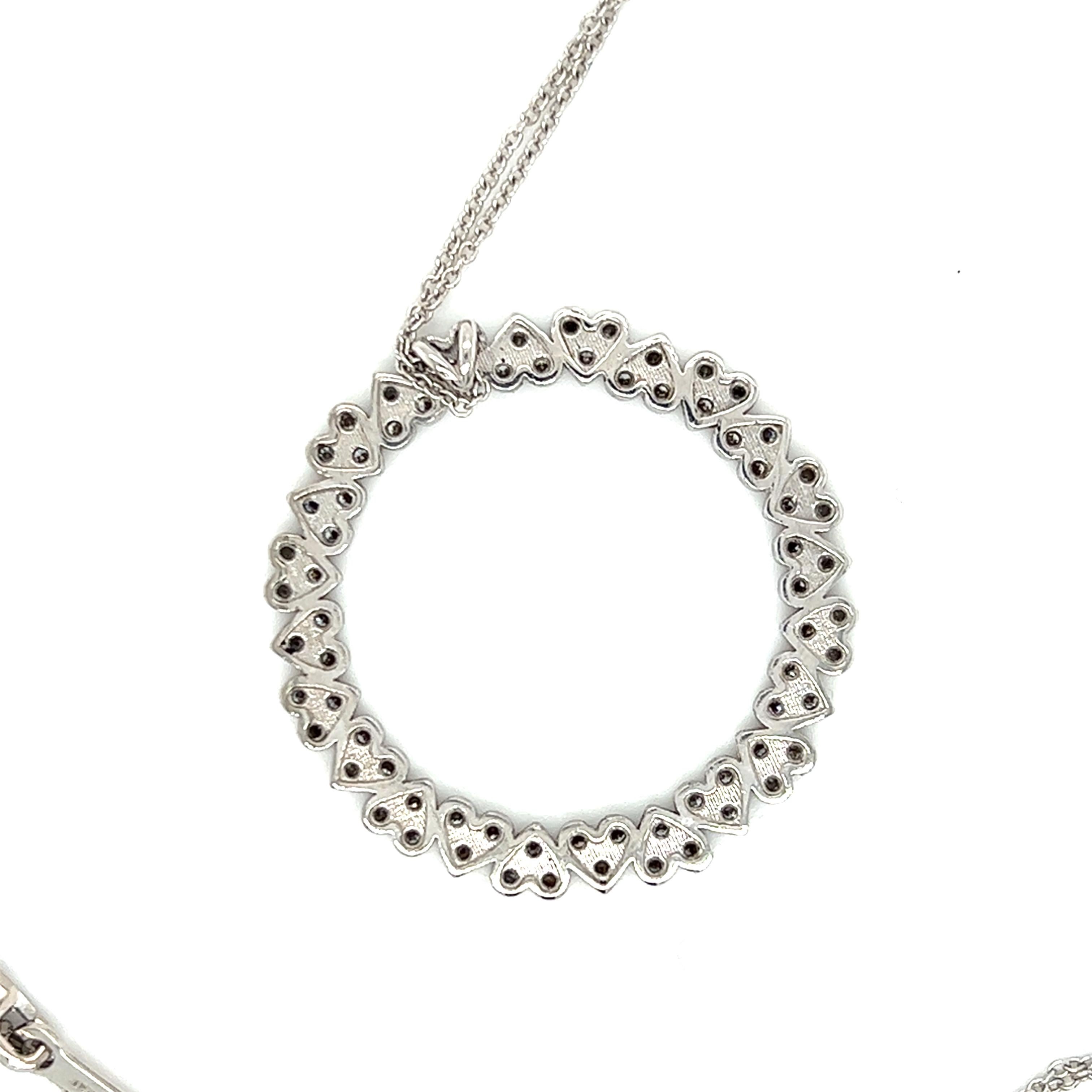 Brilliant Cut Jose Hess Diamond Circle Pendant Necklace in 18K Gold
