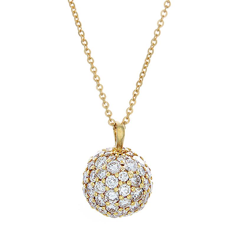 Jose Hess Diamond Gold Ball Pendant