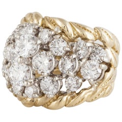 Estate Jose Hess 18K Gold Diamond Cluster Ring