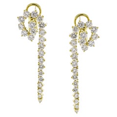 Vintage Jose Hess Diamond Spiral Drop Earrings