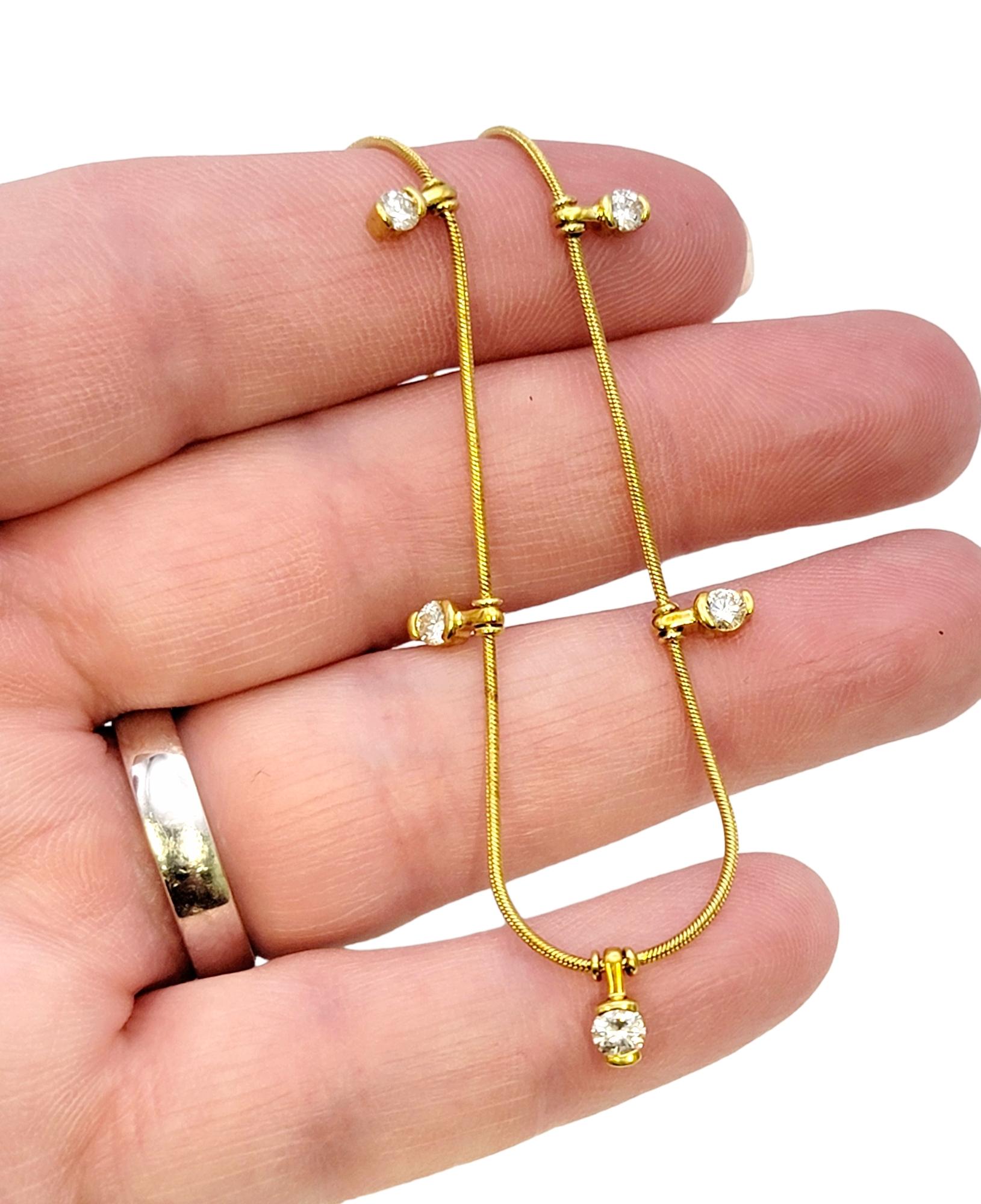 Jose Hess, collier à 5 chaînes « Garden Lights » en or jaune 18 carats et diamants ronds en vente 4