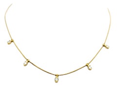 Jose Hess Collar de 5 Estaciones "Luces de Jardín" Diamante Redondo Oro Amarillo 18 Kilates